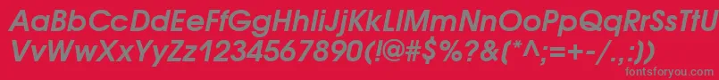 AvantgardegothicbttBolditalic Font – Gray Fonts on Red Background