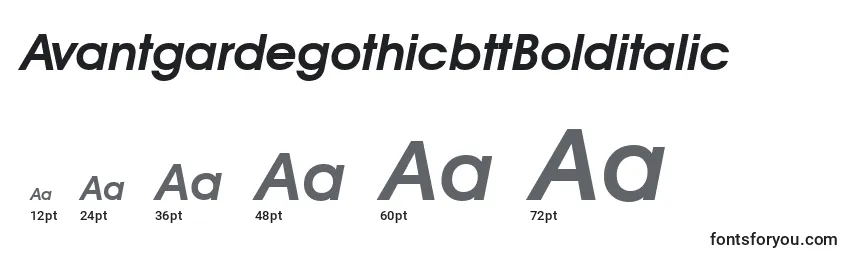 AvantgardegothicbttBolditalic Font Sizes