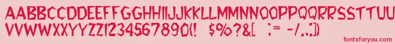 NevadaLight Font – Red Fonts on Pink Background