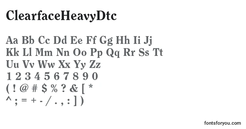 Czcionka ClearfaceHeavyDtc – alfabet, cyfry, specjalne znaki
