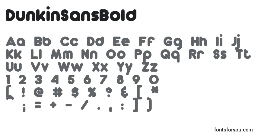 Шрифт DunkinSansBold – алфавит, цифры, специальные символы