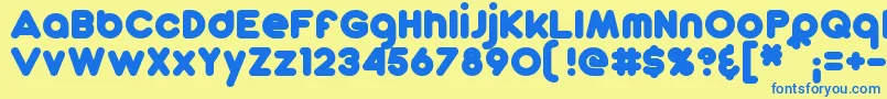 DunkinSansBold Font – Blue Fonts on Yellow Background