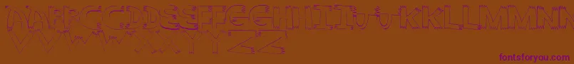 Pointy Font – Purple Fonts on Brown Background