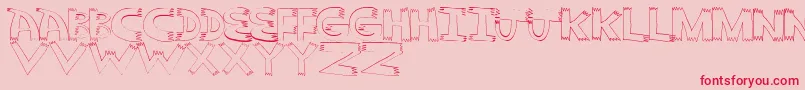 フォントPointy – ピンクの背景に赤い文字