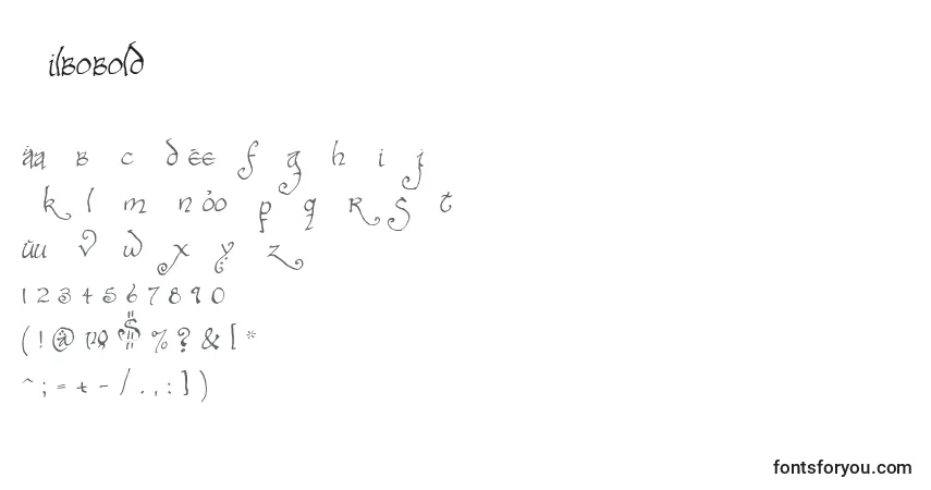 Шрифт Bilbobold – алфавит, цифры, специальные символы