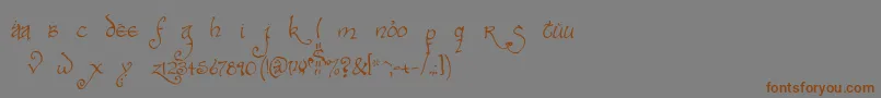 フォントBilbobold – 茶色の文字が灰色の背景にあります。