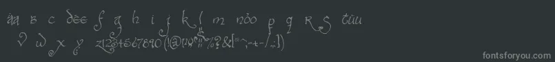 フォントBilbobold – 黒い背景に灰色の文字