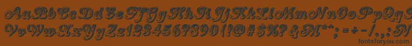 CountryWesternScript-Schriftart – Schwarze Schriften auf braunem Hintergrund