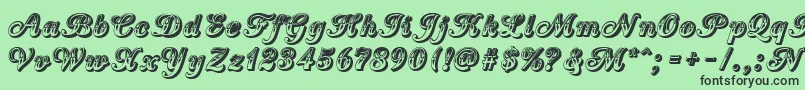 CountryWesternScript Font – Black Fonts on Green Background