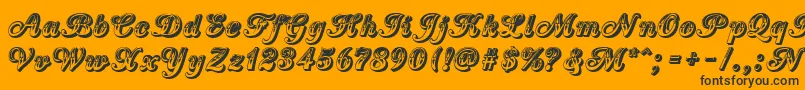 フォントCountryWesternScript – 黒い文字のオレンジの背景