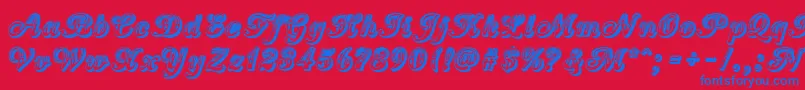 CountryWesternScript Font – Blue Fonts on Red Background