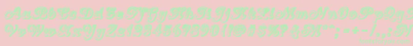 CountryWesternScript Font – Green Fonts on Pink Background