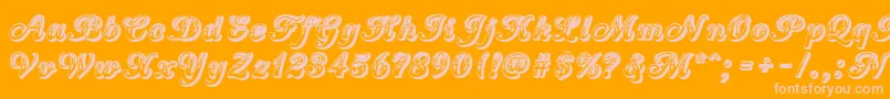 CountryWesternScript-Schriftart – Rosa Schriften auf orangefarbenem Hintergrund