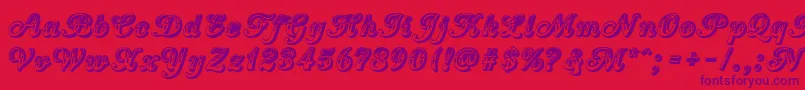 CountryWesternScript Font – Purple Fonts on Red Background