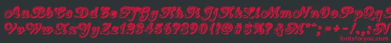 Czcionka CountryWesternScript – czerwone czcionki na czarnym tle