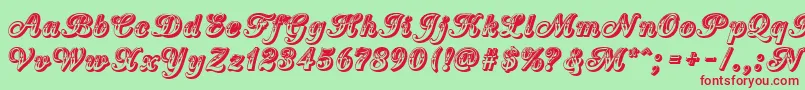 CountryWesternScript Font – Red Fonts on Green Background