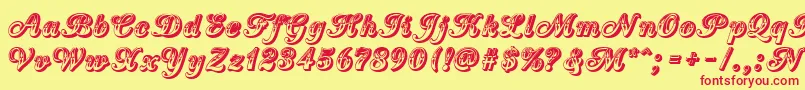 fuente CountryWesternScript – Fuentes Rojas Sobre Fondo Amarillo