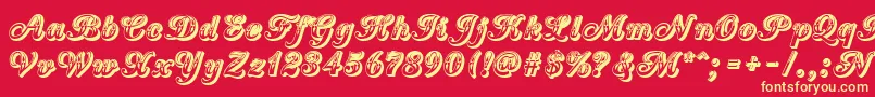 CountryWesternScript Font – Yellow Fonts on Red Background