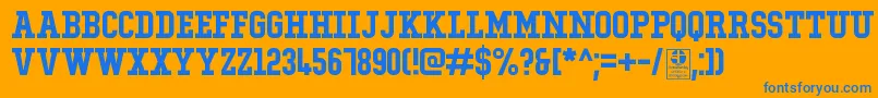 Police TypoCollegeDemo – polices bleues sur fond orange