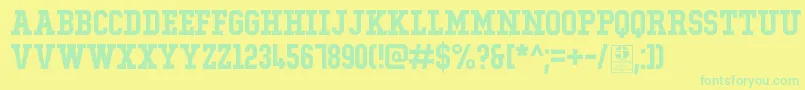 Police TypoCollegeDemo – polices vertes sur fond jaune