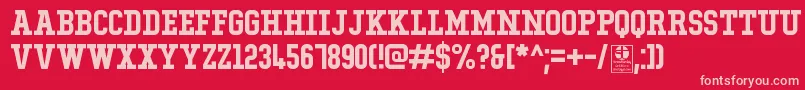TypoCollegeDemo-fontti – vaaleanpunaiset fontit punaisella taustalla