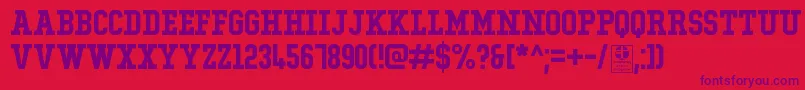 TypoCollegeDemo Font – Purple Fonts on Red Background