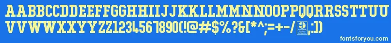 TypoCollegeDemo Font – Yellow Fonts on Blue Background