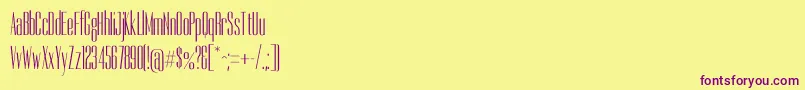 Fonte DorsaRegular – fontes roxas em um fundo amarelo