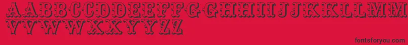 Toskanischeegyptienneinitialen Font – Black Fonts on Red Background