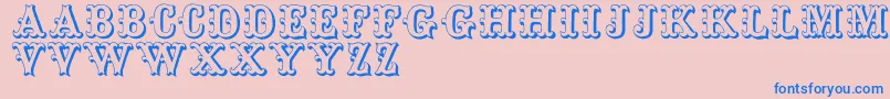 Toskanischeegyptienneinitialen Font – Blue Fonts on Pink Background