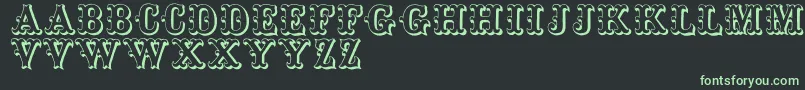Toskanischeegyptienneinitialen Font – Green Fonts on Black Background