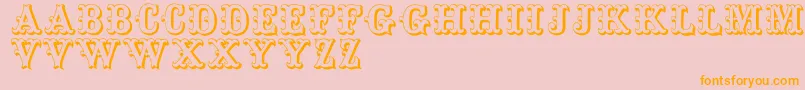 Toskanischeegyptienneinitialen Font – Orange Fonts on Pink Background