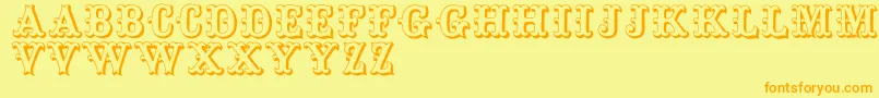Toskanischeegyptienneinitialen Font – Orange Fonts on Yellow Background