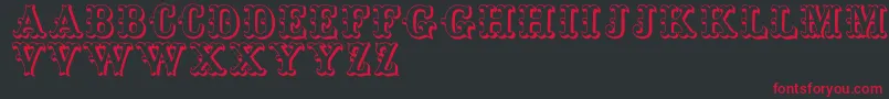 Toskanischeegyptienneinitialen Font – Red Fonts on Black Background