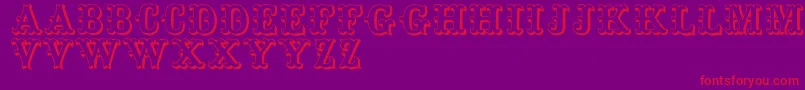 Toskanischeegyptienneinitialen Font – Red Fonts on Purple Background