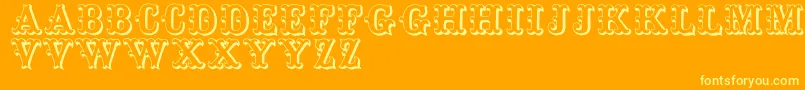 Toskanischeegyptienneinitialen Font – Yellow Fonts on Orange Background