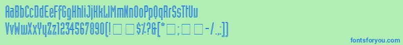 Шрифт AssemblyOutlineSsi – синие шрифты на зелёном фоне