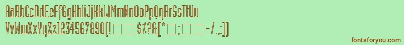 フォントAssemblyOutlineSsi – 緑の背景に茶色のフォント