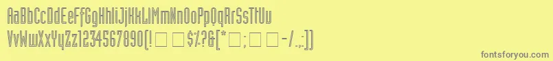 AssemblyOutlineSsi-fontti – harmaat kirjasimet keltaisella taustalla