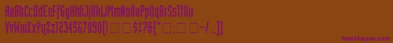 フォントAssemblyOutlineSsi – 紫色のフォント、茶色の背景