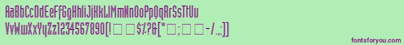 AssemblyOutlineSsi-fontti – violetit fontit vihreällä taustalla