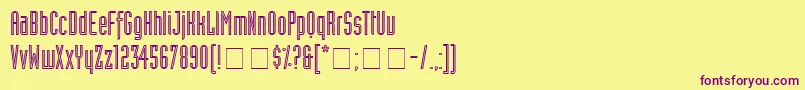 AssemblyOutlineSsi-fontti – violetit fontit keltaisella taustalla