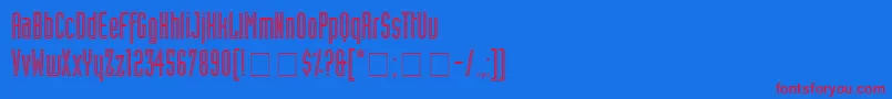 AssemblyOutlineSsi Font – Red Fonts on Blue Background