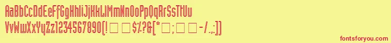 フォントAssemblyOutlineSsi – 赤い文字の黄色い背景