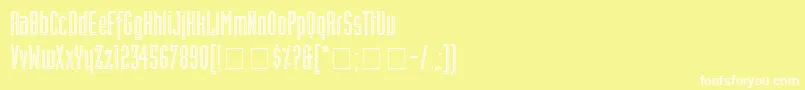 フォントAssemblyOutlineSsi – 黄色い背景に白い文字