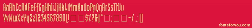 AssemblyOutlineSsi-fontti – keltaiset fontit punaisella taustalla