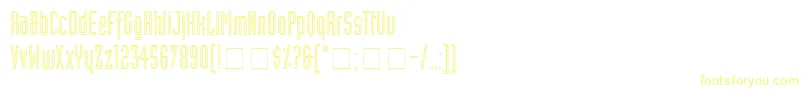 フォントAssemblyOutlineSsi – 白い背景に黄色の文字