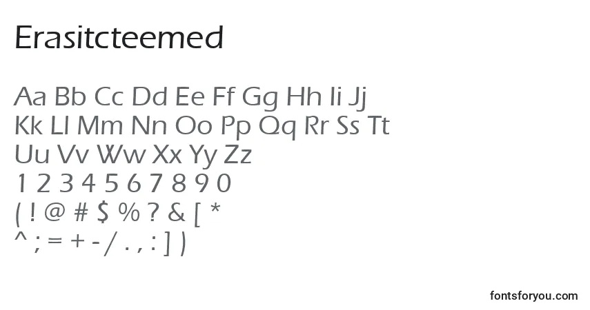 Czcionka Erasitcteemed – alfabet, cyfry, specjalne znaki
