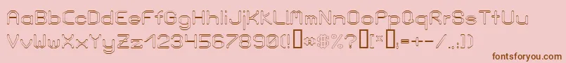 LoveParadeOutlineBold-Schriftart – Braune Schriften auf rosa Hintergrund