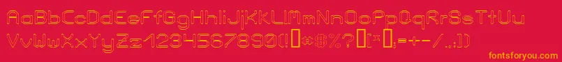 LoveParadeOutlineBold Font – Orange Fonts on Red Background